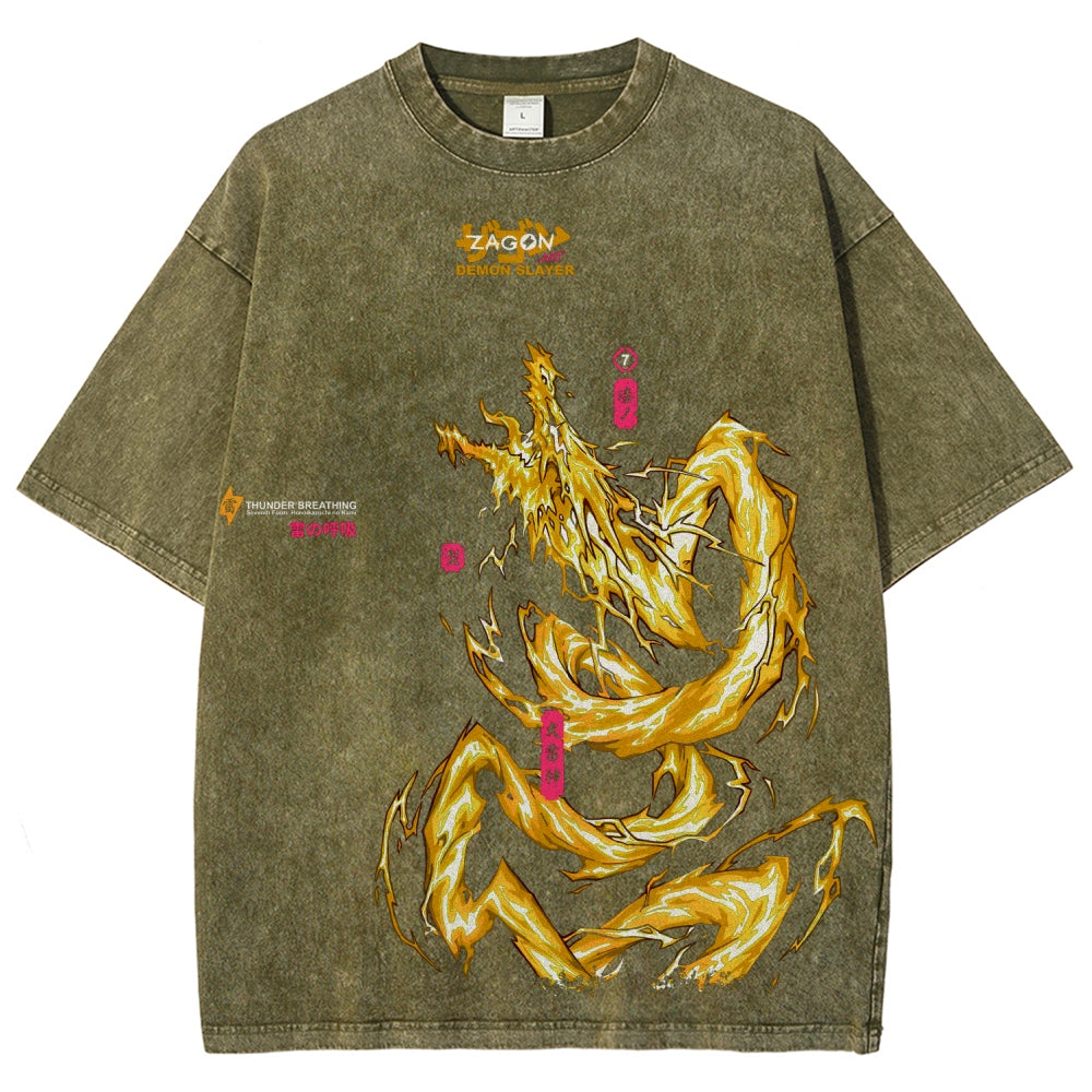 Unisex Fit Washed T-Shirt Demon Slayer