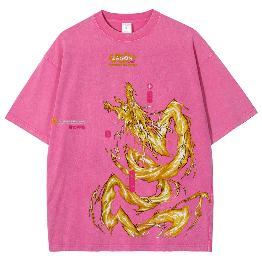 Unisex Fit Washed T-Shirt Demon Slayer