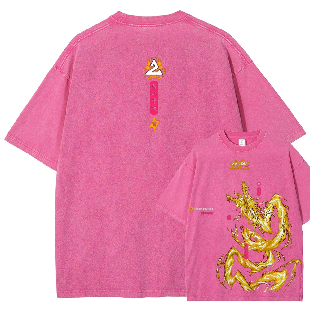 Unisex Fit Washed T-Shirt Demon Slayer