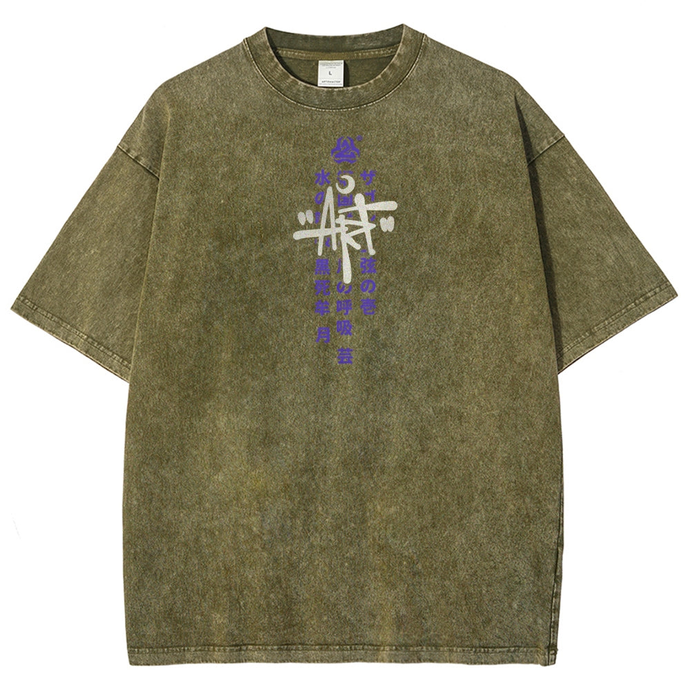 Unisex Fit Washed T-Shirt Demon Slayer