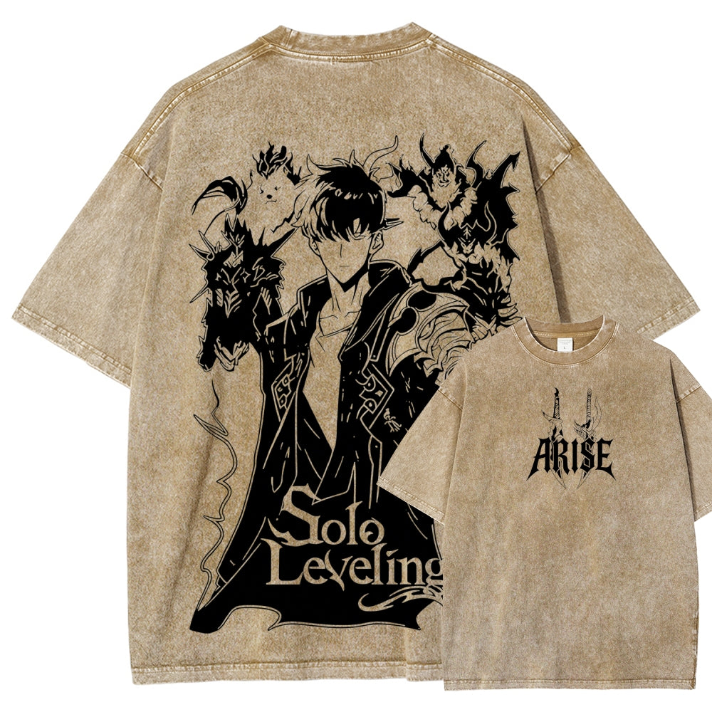 Unisex Fit Washed T-Shirt solo leveling
