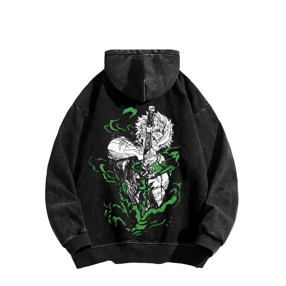 Unisex Washed Hoodie Demon Slayer