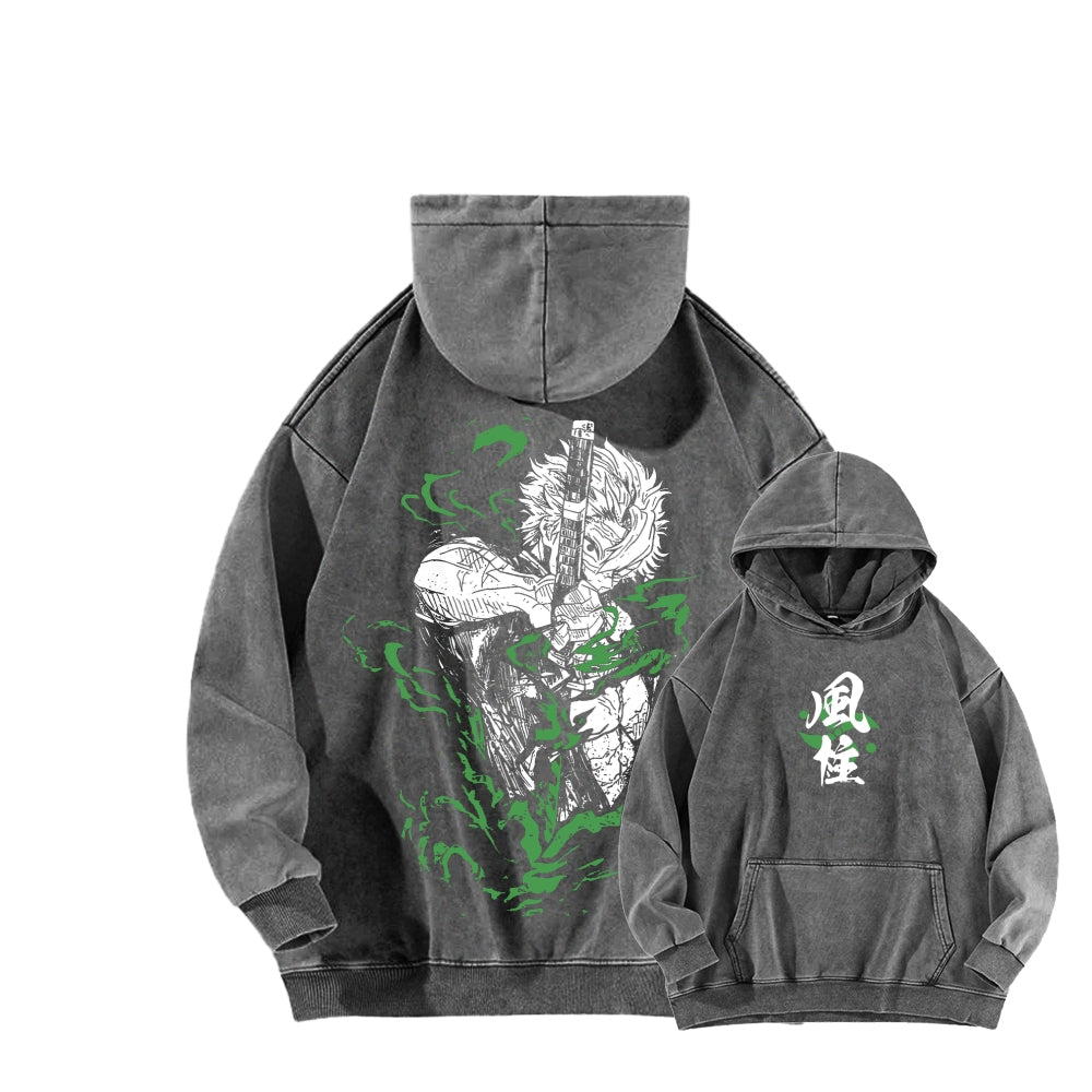 Unisex Washed Hoodie Demon Slayer