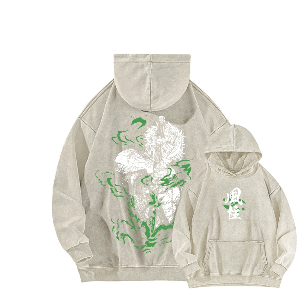 Unisex Washed Hoodie Demon Slayer