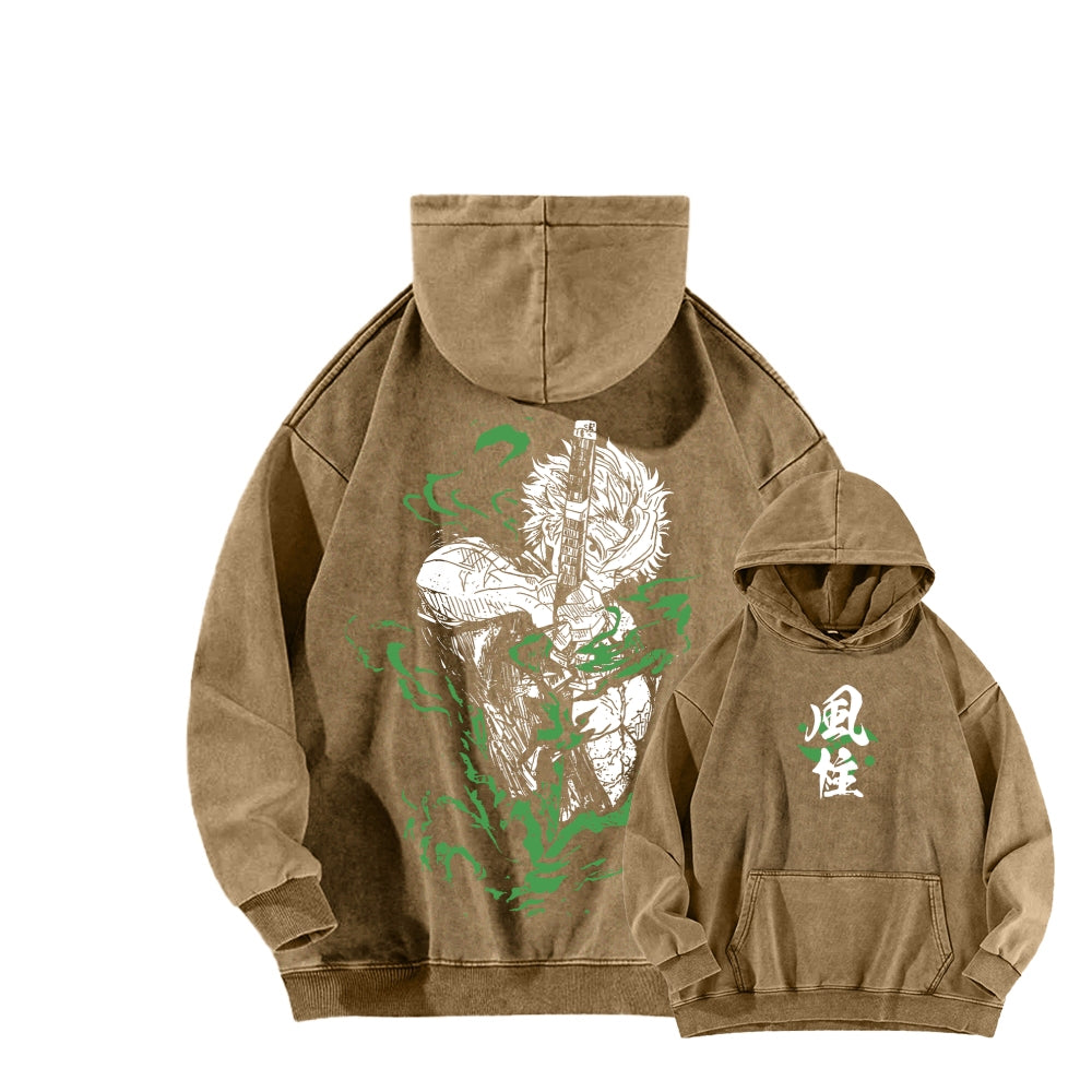 Unisex Washed Hoodie Demon Slayer