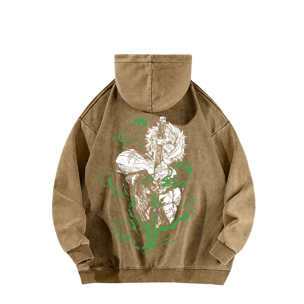 Unisex Washed Hoodie Demon Slayer