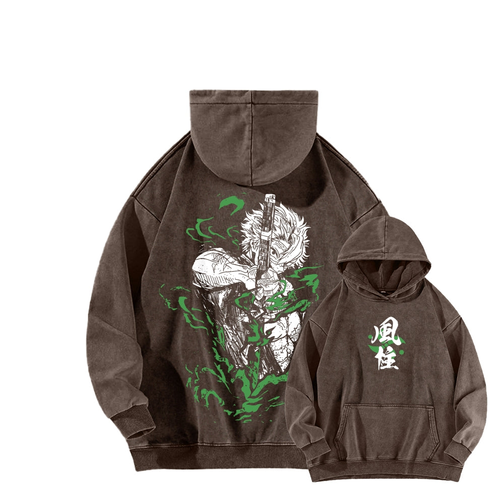 Unisex Washed Hoodie Demon Slayer