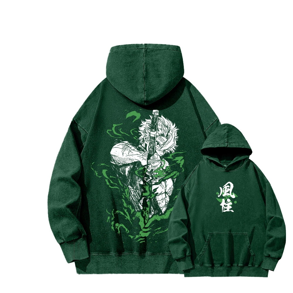 Unisex Washed Hoodie Demon Slayer