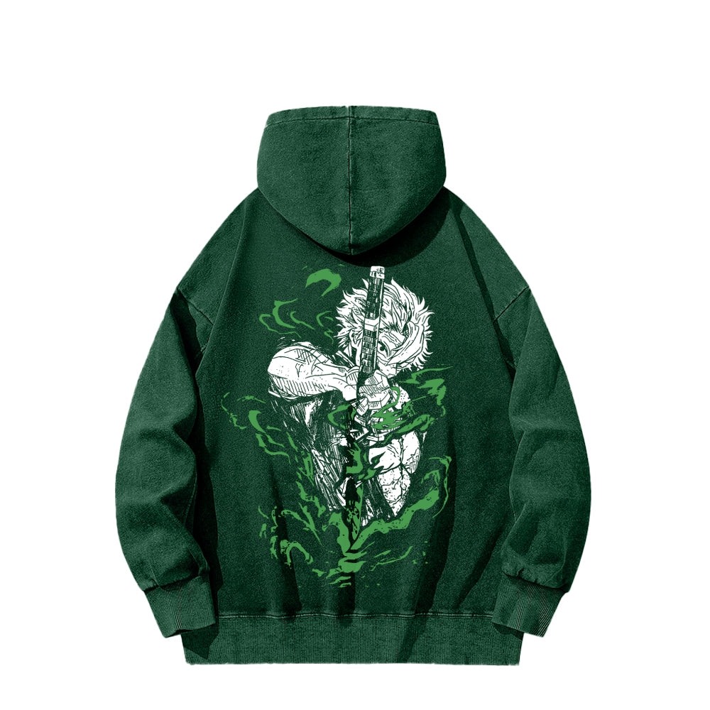 Unisex Washed Hoodie Demon Slayer