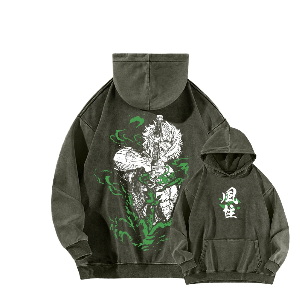 Unisex Washed Hoodie Demon Slayer