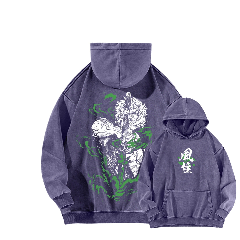 Unisex Washed Hoodie Demon Slayer