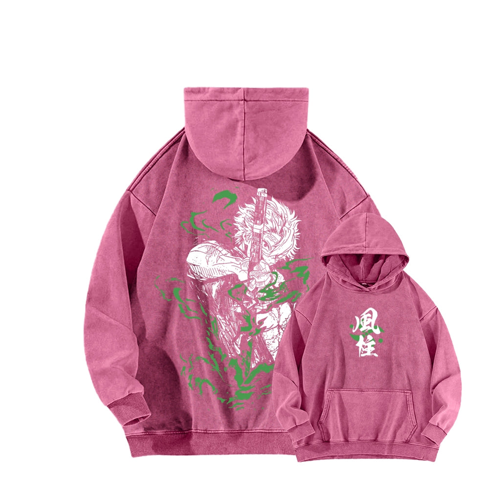 Unisex Washed Hoodie Demon Slayer
