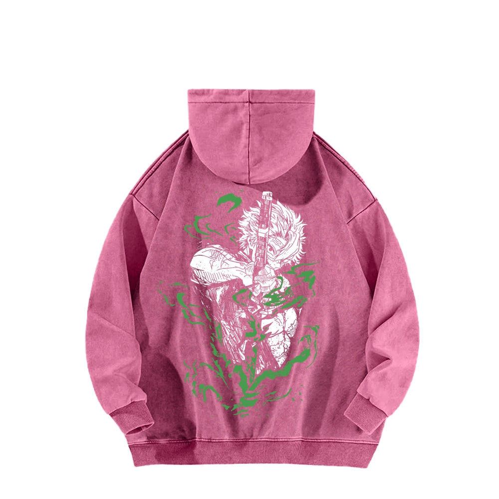 Unisex Washed Hoodie Demon Slayer