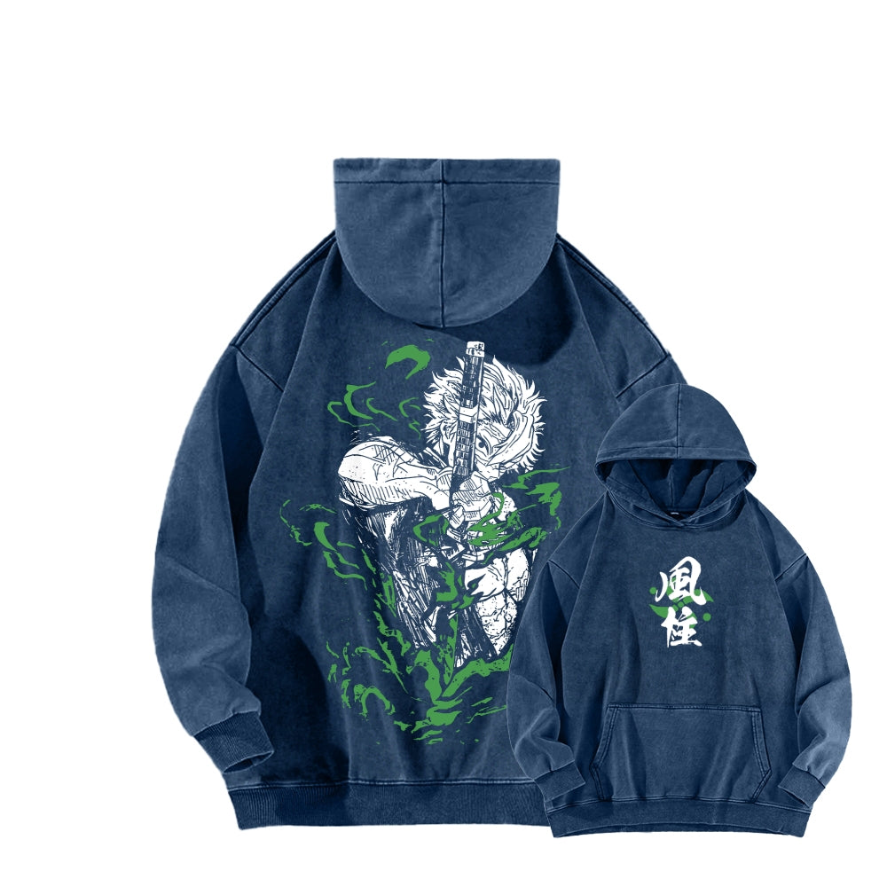 Unisex Washed Hoodie Demon Slayer