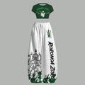 One Piece Women T-Shirt  & Elasticated Trousers Two-Piece Set