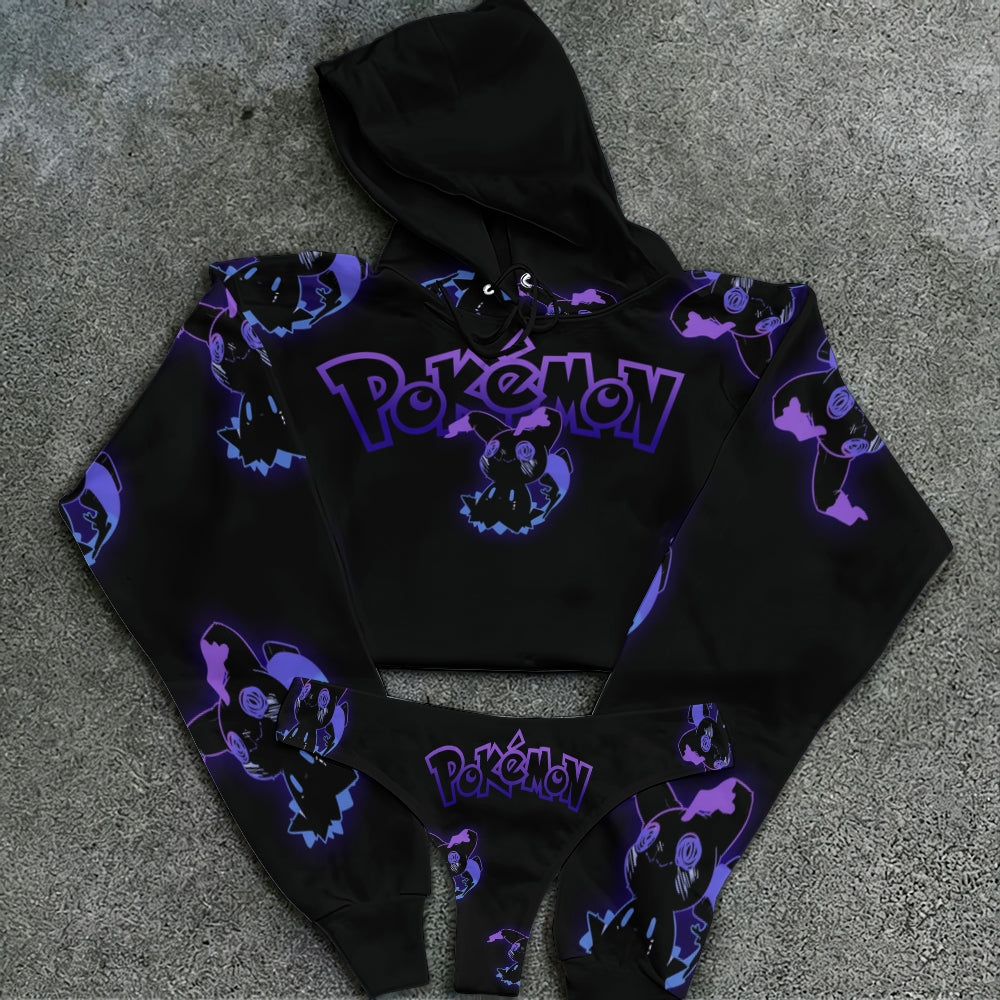 Pokémon Women's Cropped Hoodie & Thong Sets