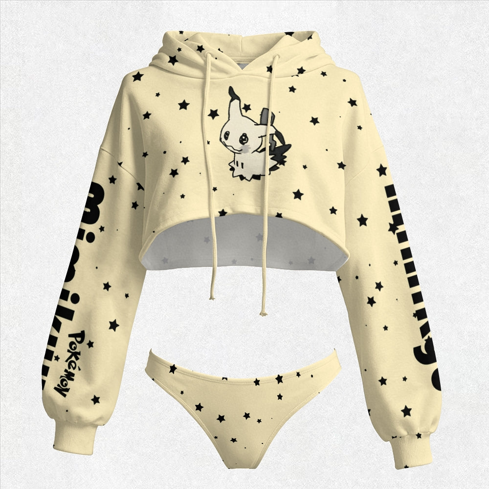 Pokémon Women's Cropped Hoodie & Thong Sets