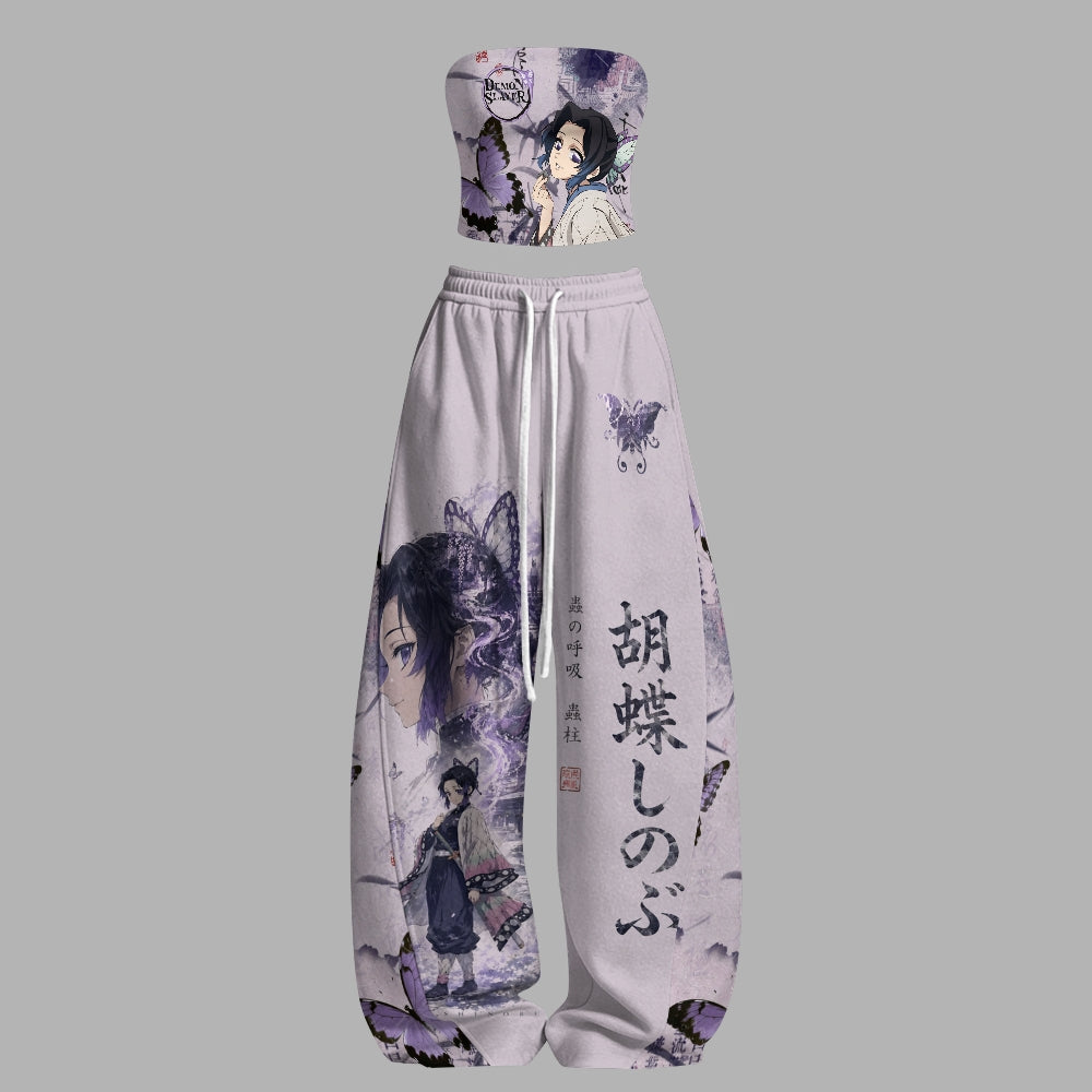 Tight Casual Camisole Tops & Elasticated Trousers Two-Piece Set Demon Slayer