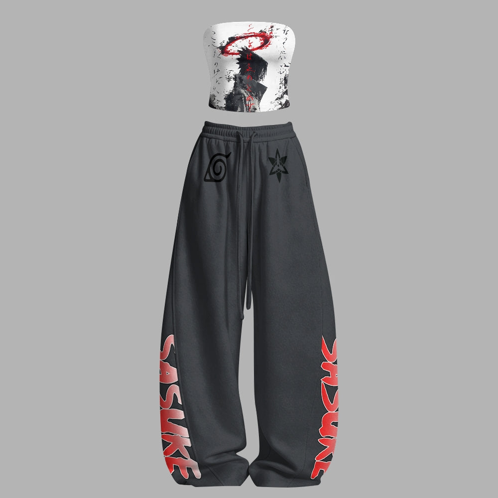 NARUTO Tight Casual Camisole Tops & Elasticated Trousers Two-Piece Set