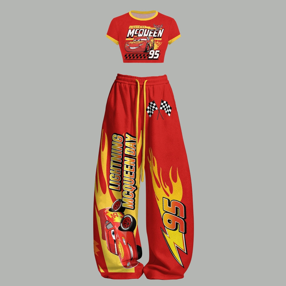 McQueen Women T-Shirt  & Elasticated Trousers Two-Piece Set