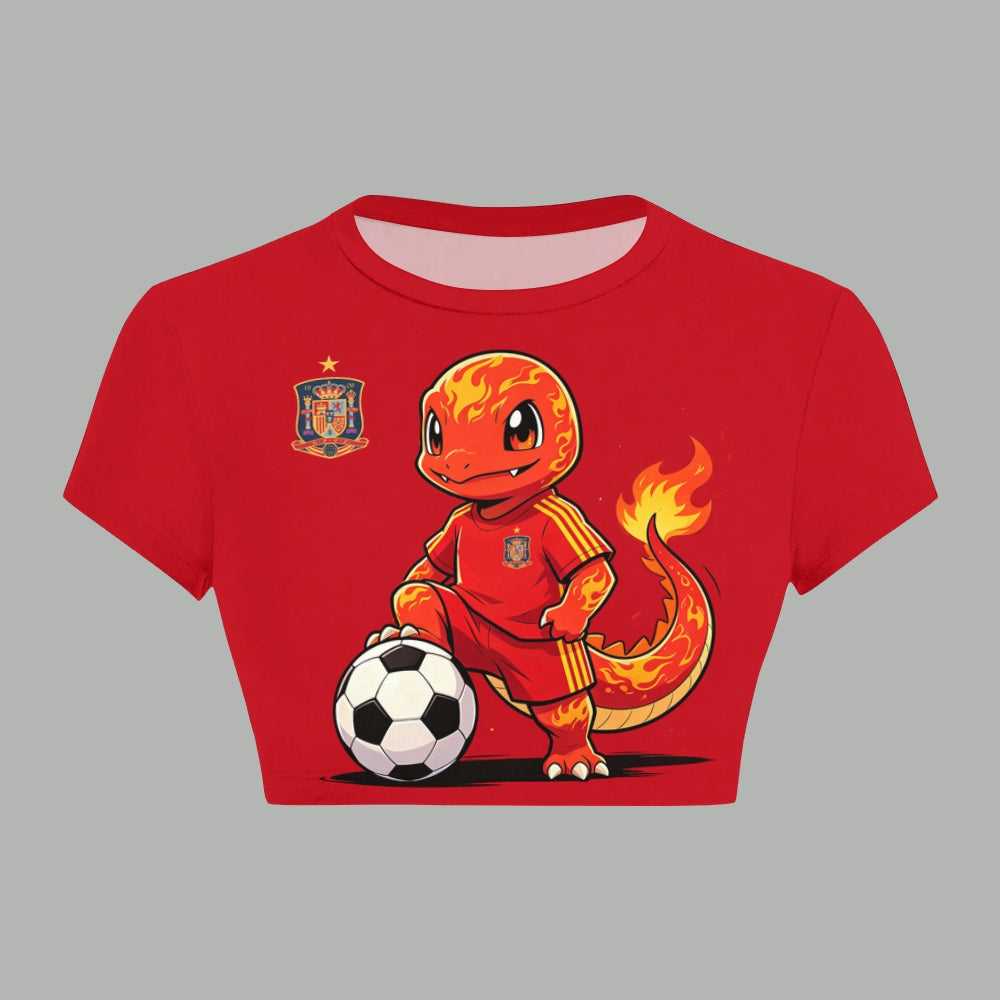 Spain Football Women T-Shirt  & Elasticated Trousers Two-Piece Set
