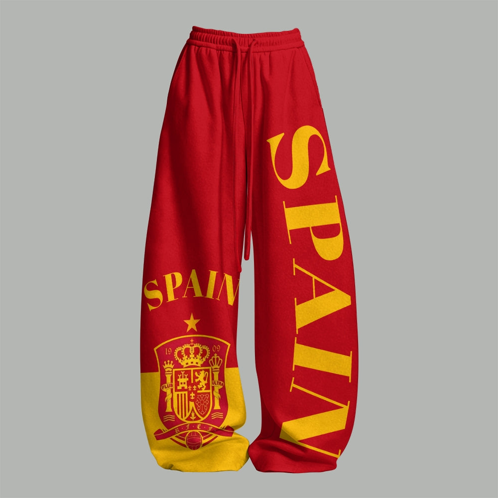 Spain Football Women T-Shirt  & Elasticated Trousers Two-Piece Set