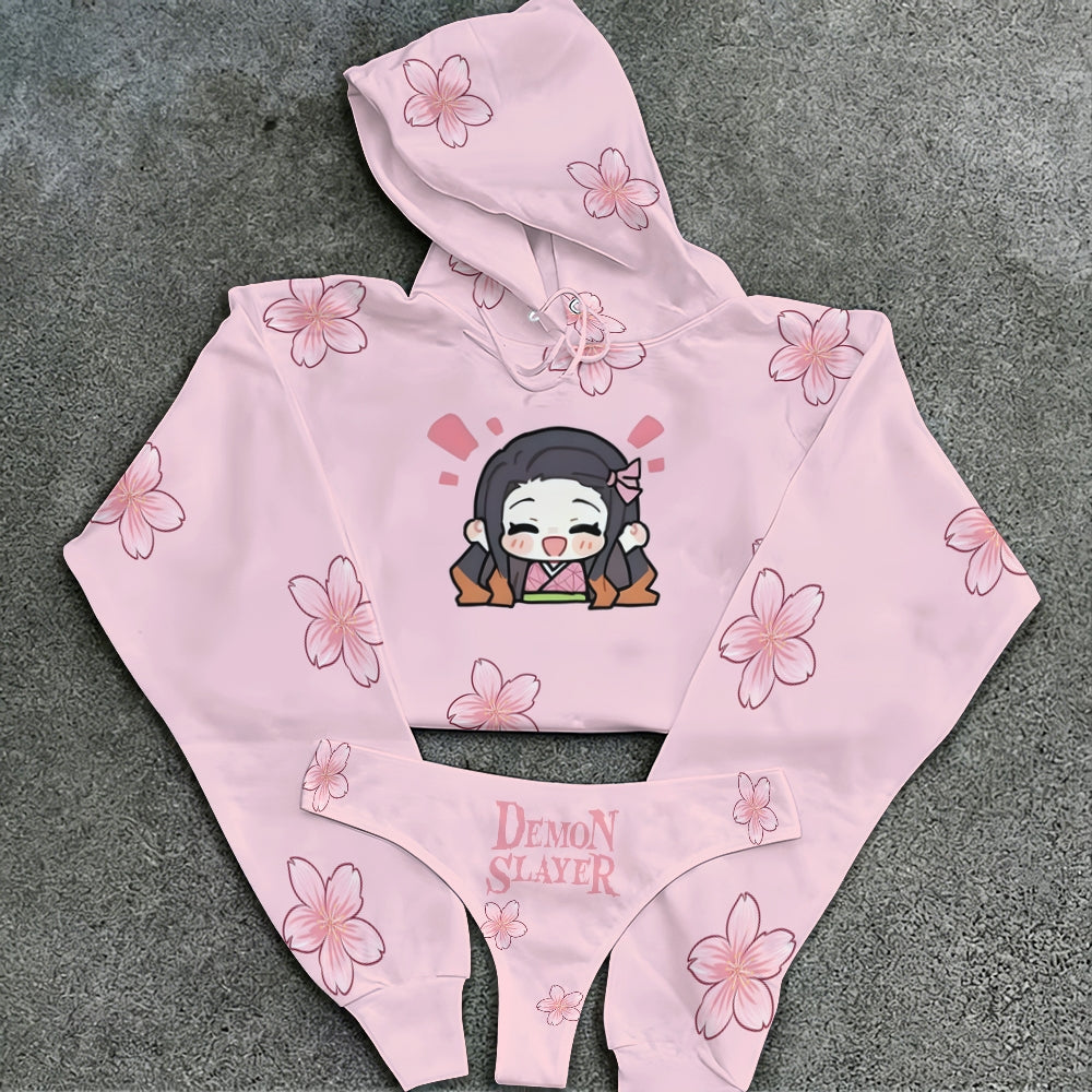 "Demon Slayer" Women's Hooded Thicken Suit Set