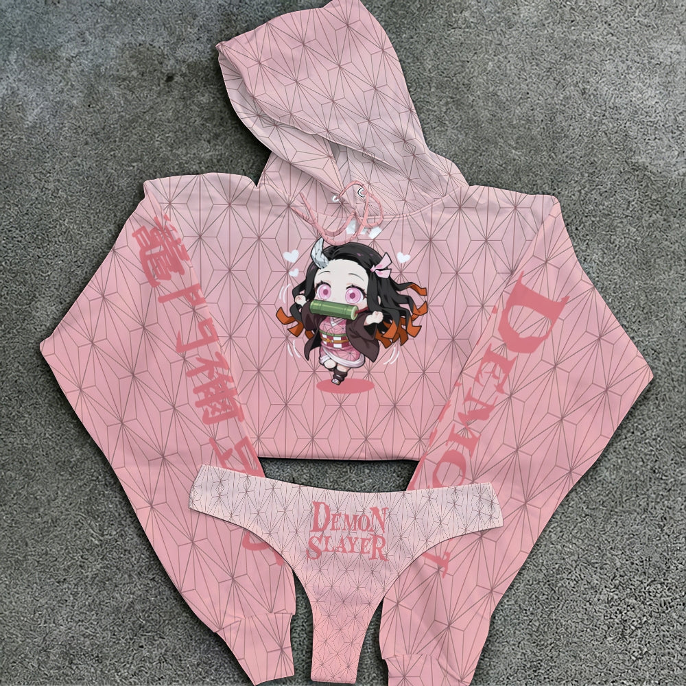 "Demon Slayer" Women's Hooded Thicken Suit Set