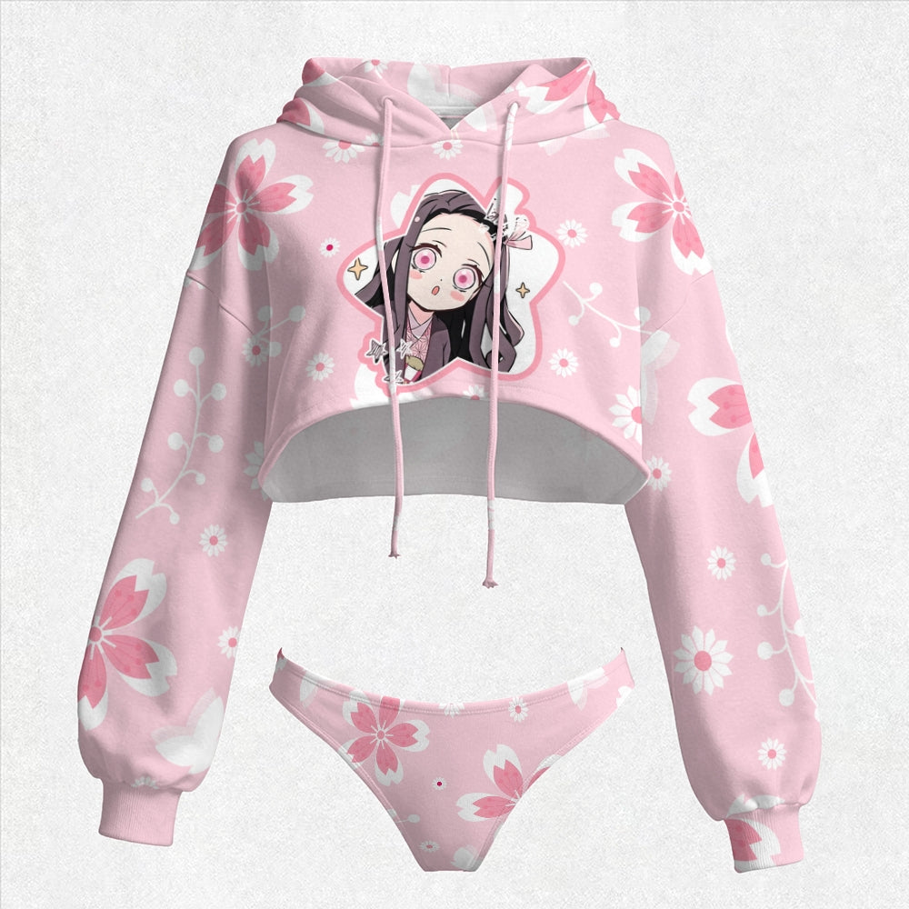 "Demon Slayer" Women's Hooded Thicken Suit Set