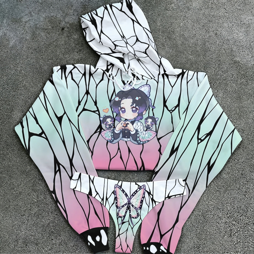 "Demon Slayer" Women's Hooded Thicken Suit Set