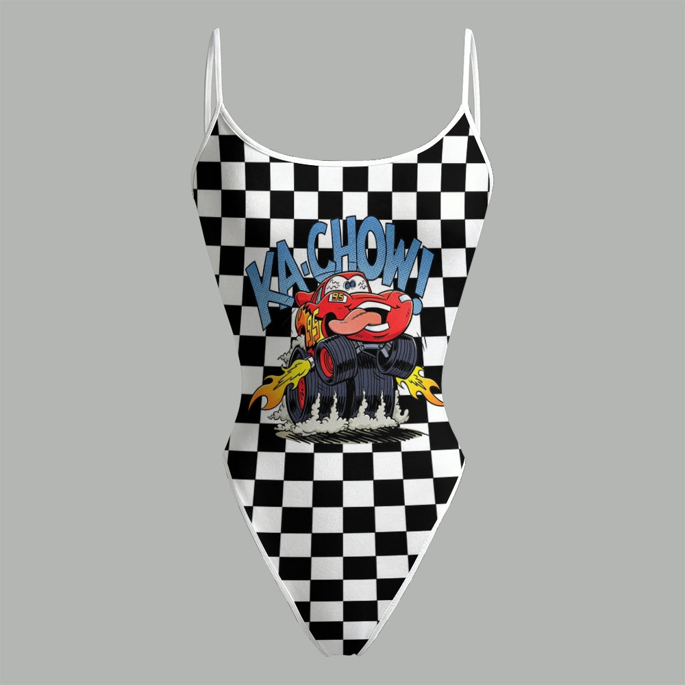Lightning McQueen Bodysuit & Stretch Denim Shorts Two-Piece Set