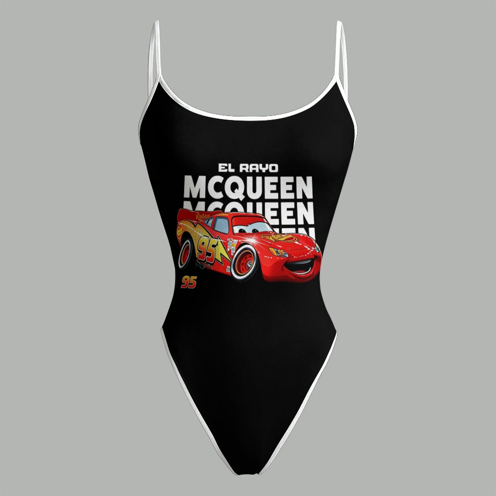 Lightning McQueen Bodysuit & Stretch Denim Shorts Two-Piece Set