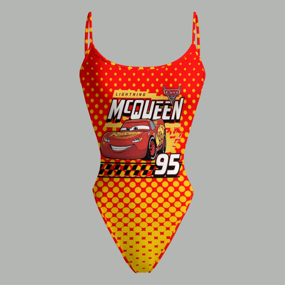Lightning McQueen Bodysuit & Stretch Denim Shorts Two-Piece Set