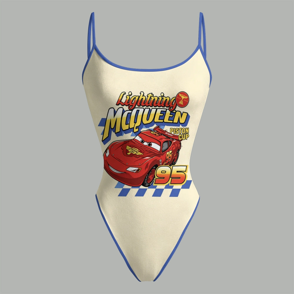Lightning McQueen Bodysuit & Stretch Denim Shorts Two-Piece Set