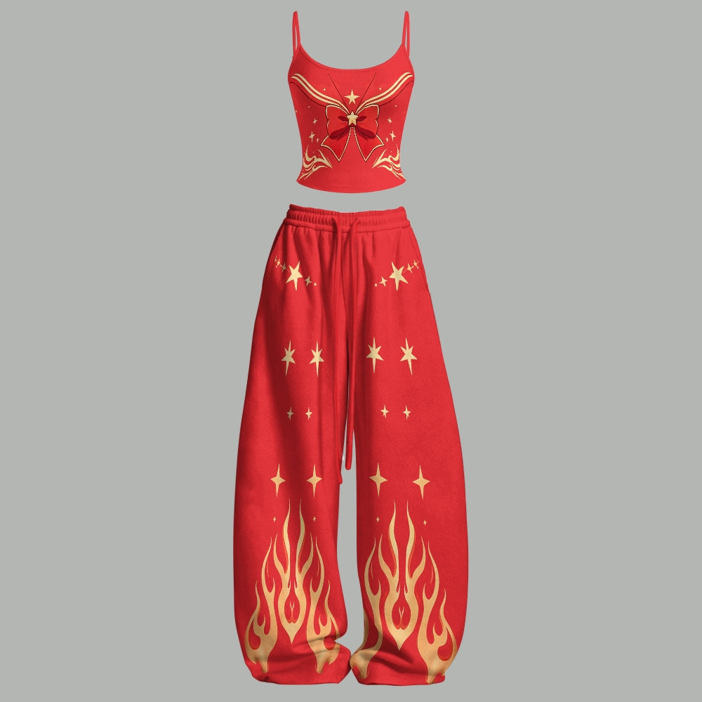 Animescollection Sailor Moon Top & Elasticated Trousers Two-Piece Set