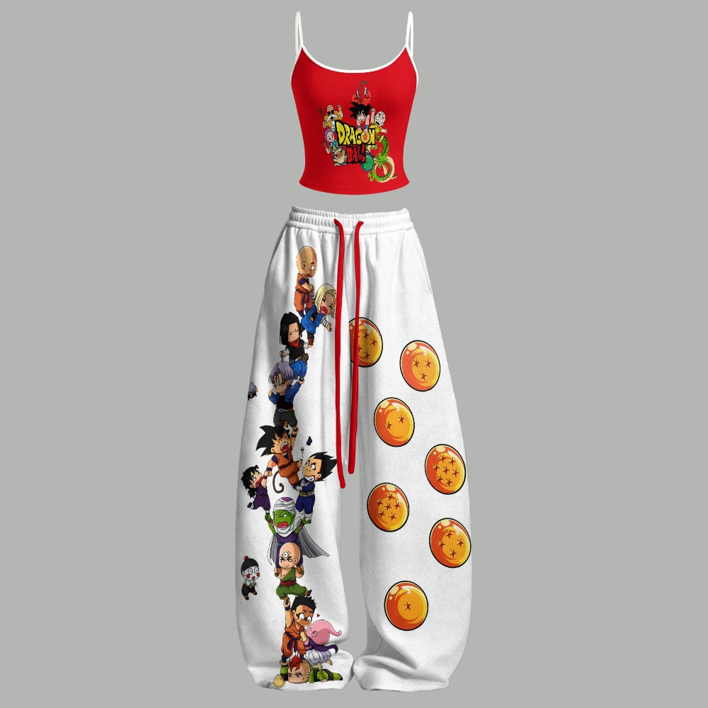 "Dragon Ball" Top & Elasticated Trousers Two-Piece Set