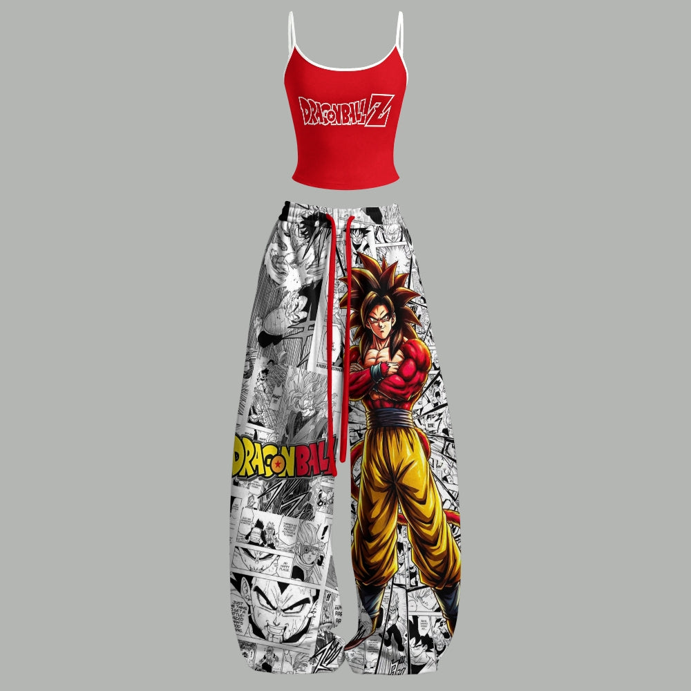 "Dragon Ball" Top & Elasticated Trousers Two-Piece Set