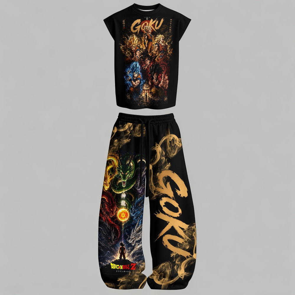 "Dragon Ball" Tank top  & Elasticated Trousers Two-Piece Set