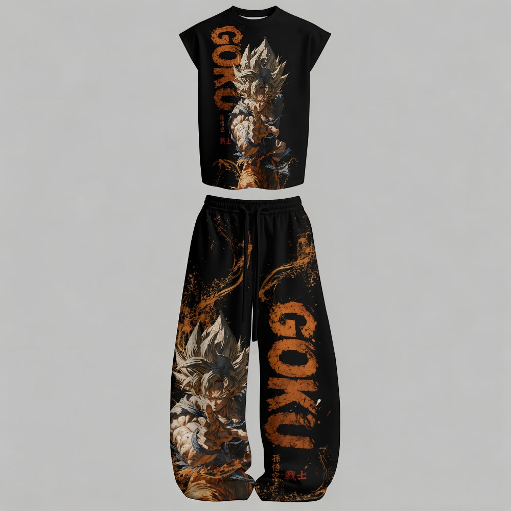 "Dragon Ball" Tank top  & Elasticated Trousers Two-Piece Set