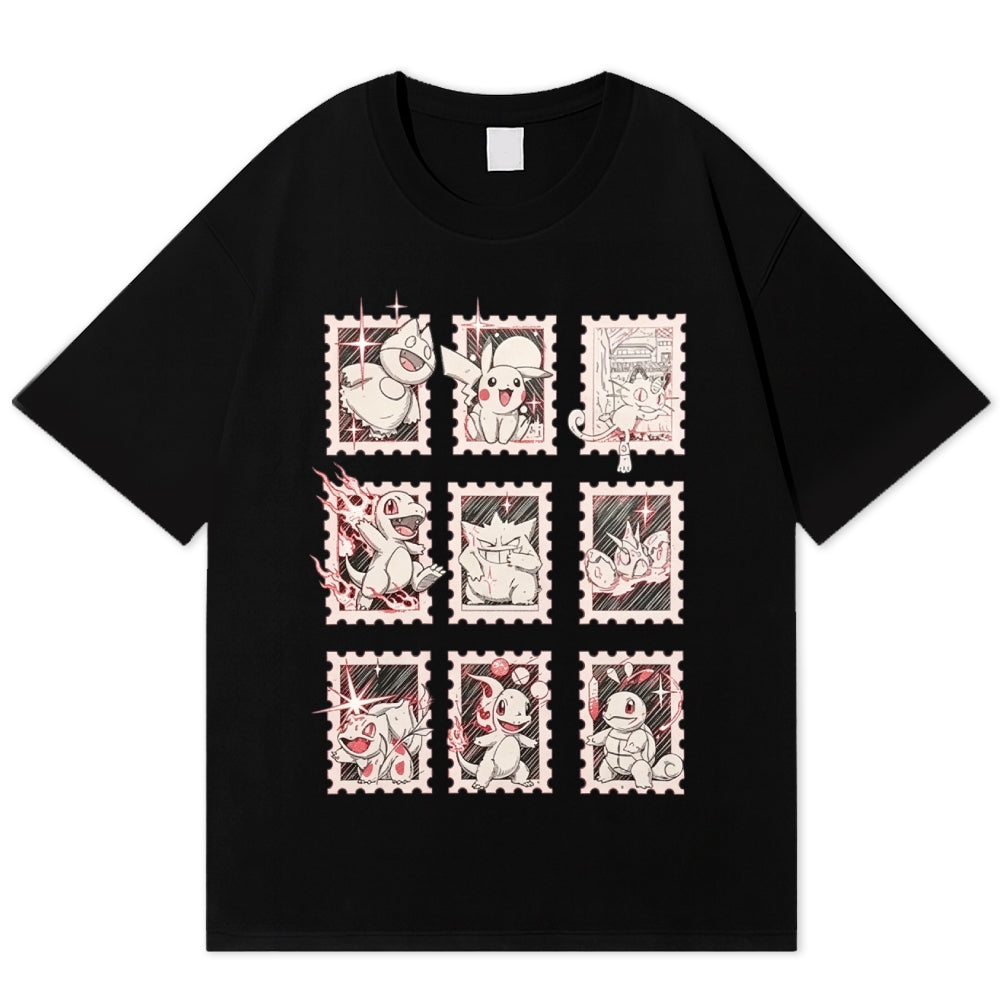 Pokémon Cotton Unisex Round Neck Anime T-shirt