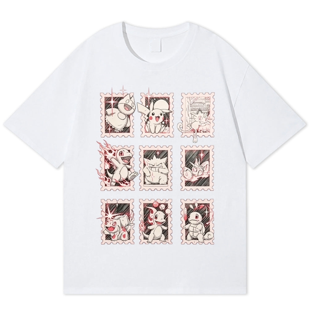 Pokémon Cotton Unisex Round Neck Anime T-shirt