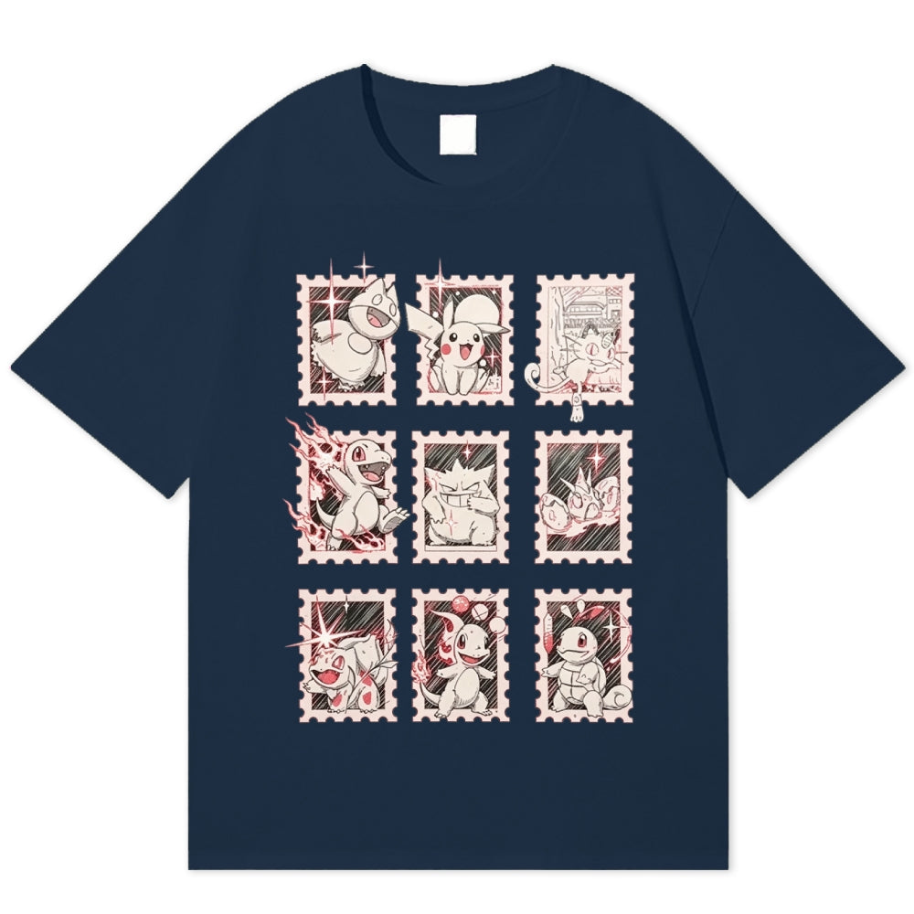 Pokémon Cotton Unisex Round Neck Anime T-shirt