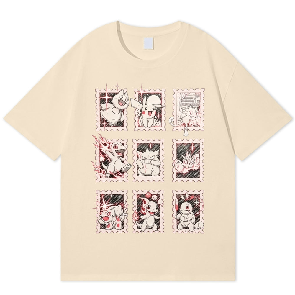 Pokémon Cotton Unisex Round Neck Anime T-shirt