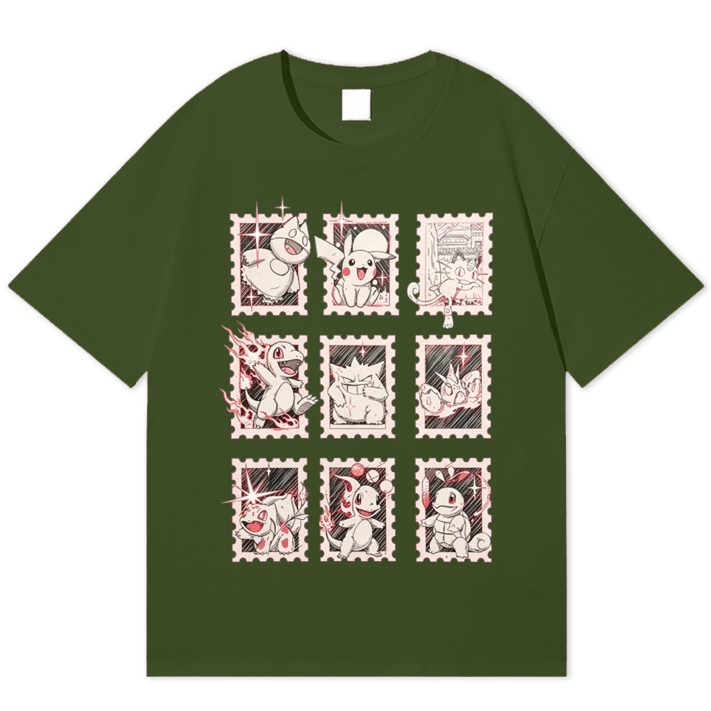 Pokémon Cotton Unisex Round Neck Anime T-shirt