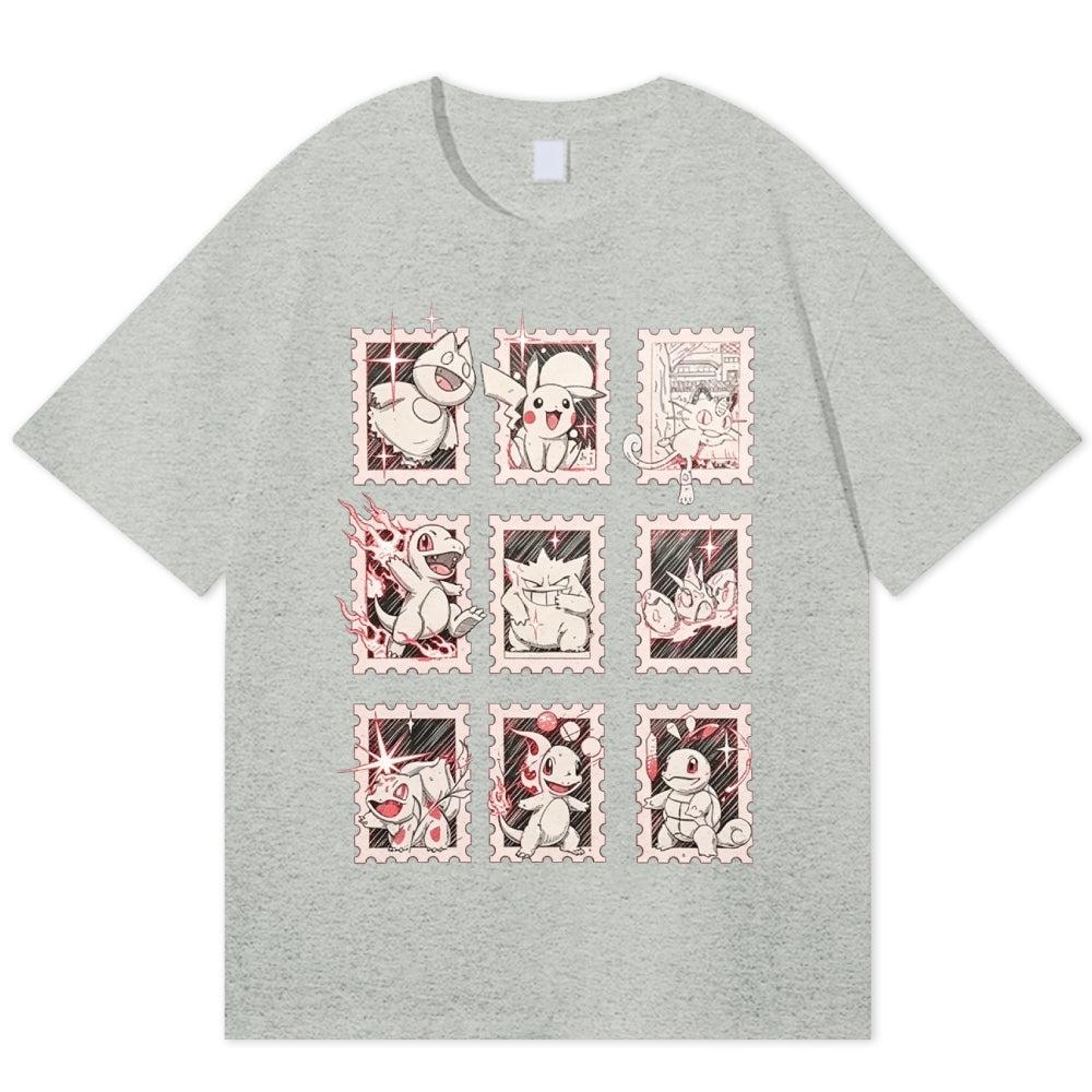Pokémon Cotton Unisex Round Neck Anime T-shirt