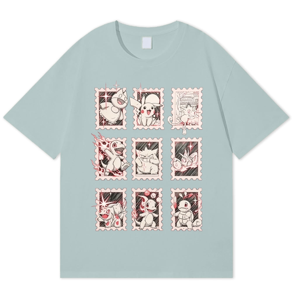 Pokémon Cotton Unisex Round Neck Anime T-shirt