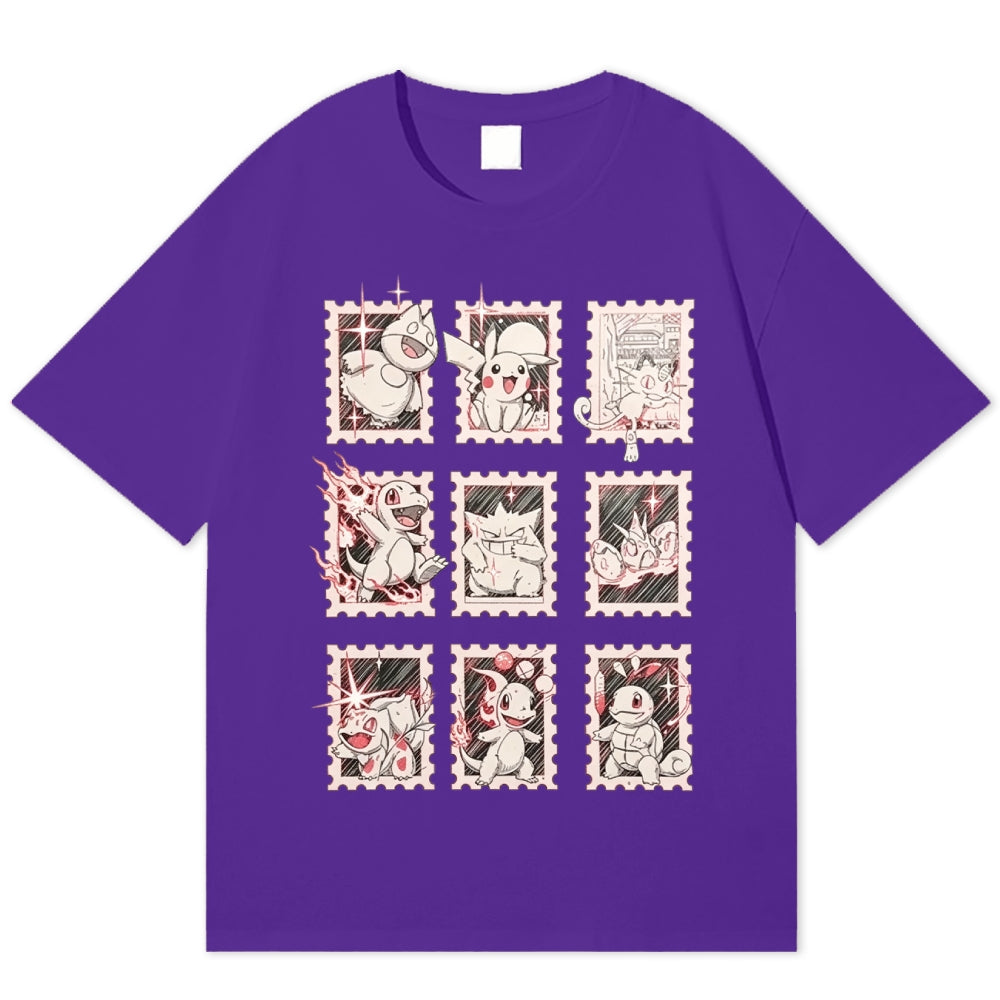 Pokémon Cotton Unisex Round Neck Anime T-shirt