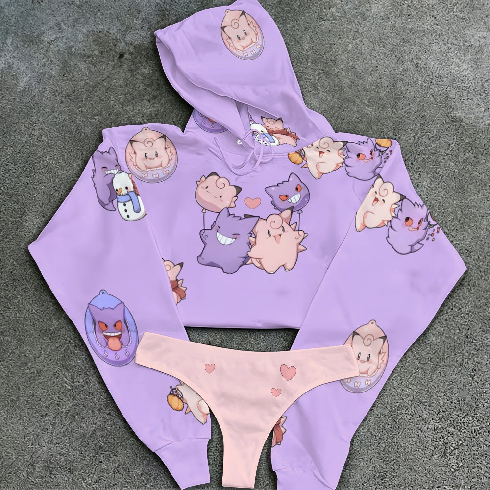 "Pokémon" Women's Hooded Thicken Suit Set