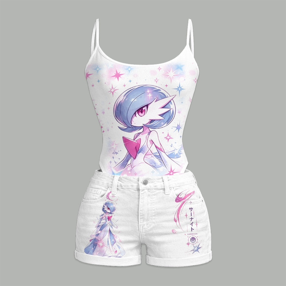 Pokémon Bodysuit & Stretch Denim Shorts Two-Piece Set