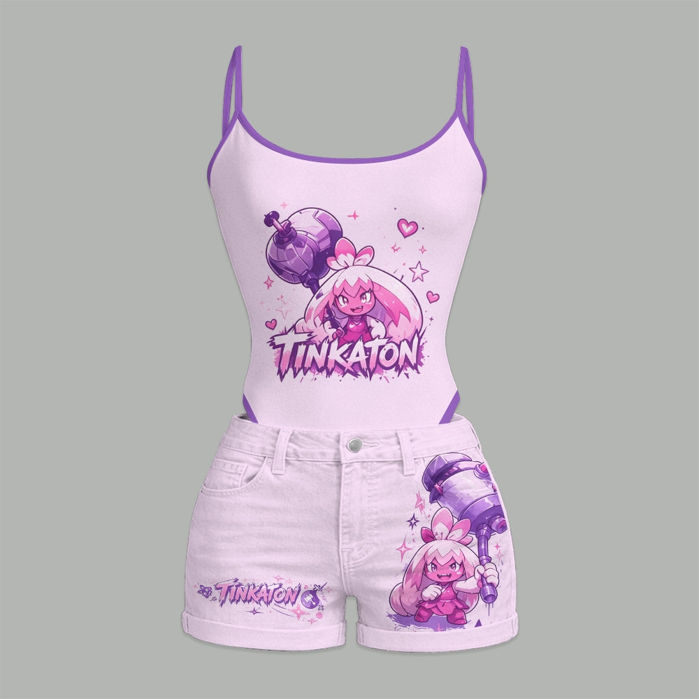 Pokémon Bodysuit & Stretch Denim Shorts Two-Piece Set